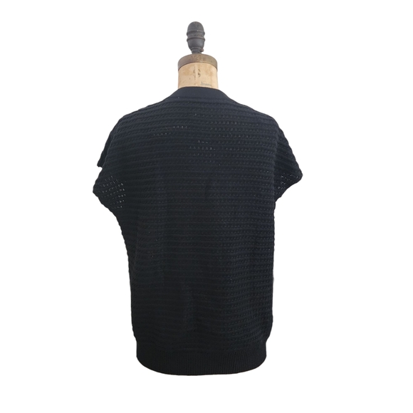 Anrabess Sleeveless Button Down Cardigan Sweater Vest Black M NWT - Picture 4 of 5